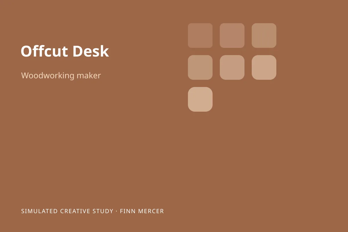 Illustrated simulated project study for Offcut Desk