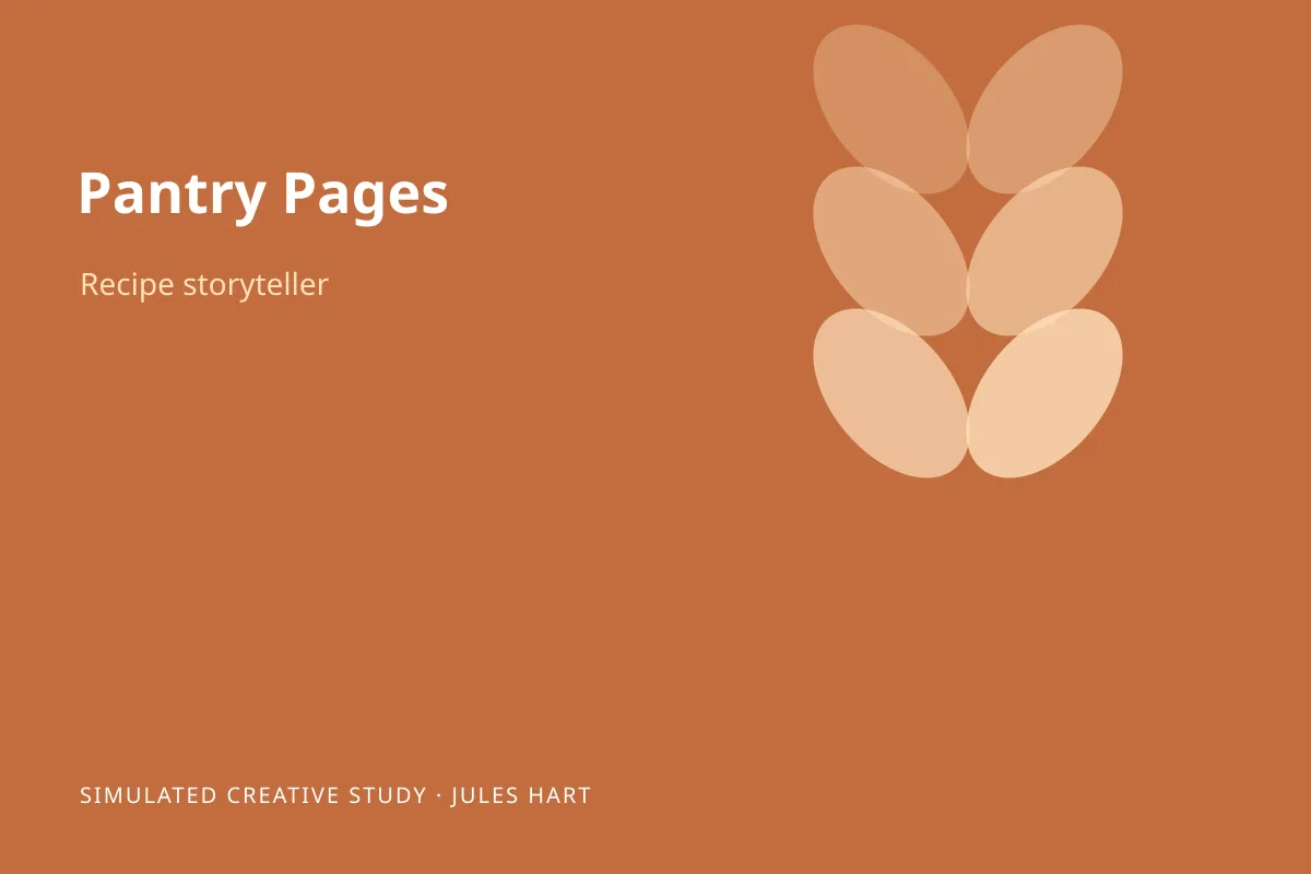 Illustrated simulated project study for Pantry Pages