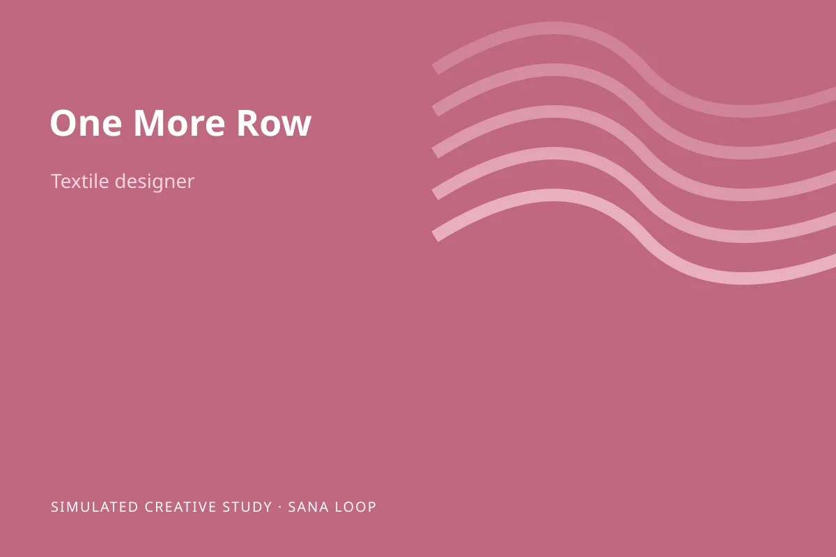 Illustrated simulated project study for One More Row